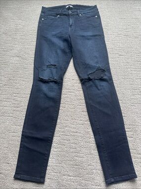 Good American Distressed Black/Blie Skinny Jeans